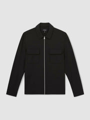 Reiss | Technical Zip-Through Overshirt in Black