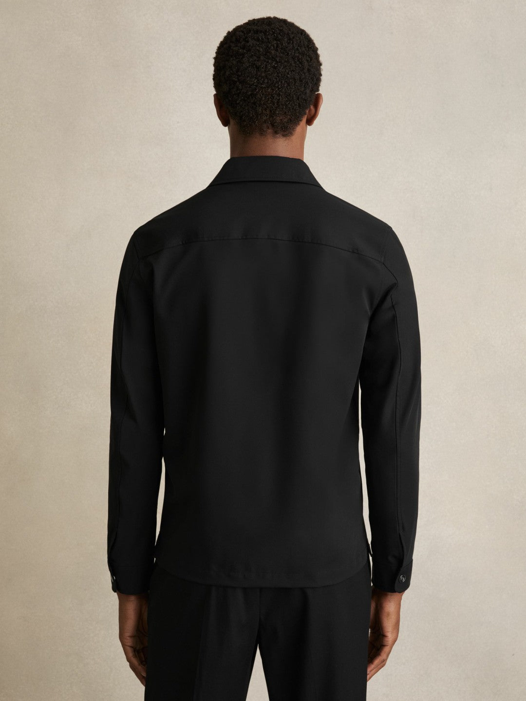 Reiss | Technical Zip-Through Overshirt in Black
