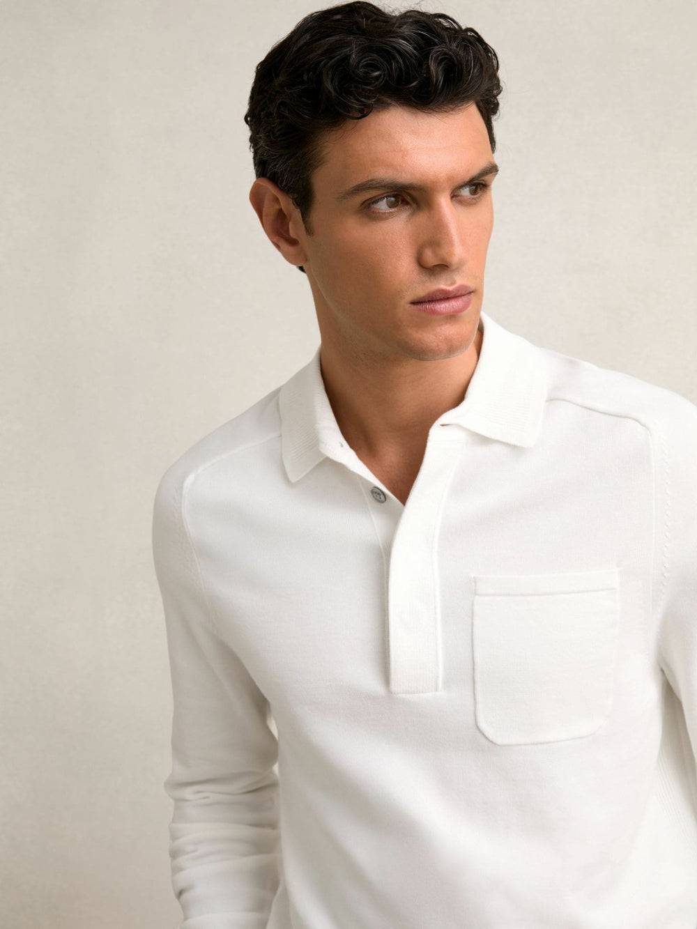 Reiss | Cotton Concealed Placket Polo Shirt in White