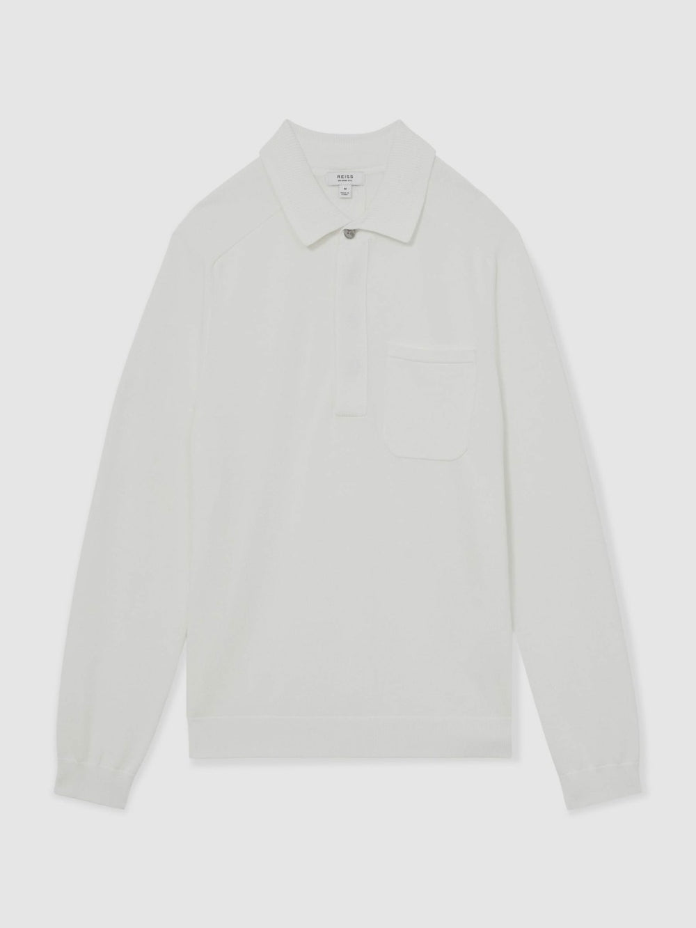 Reiss | Cotton Concealed Placket Polo Shirt in White