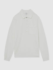 Reiss | Cotton Concealed Placket Polo Shirt in White