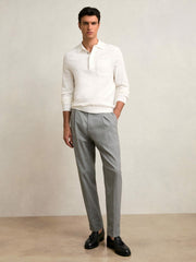 Reiss | Cotton Concealed Placket Polo Shirt in White