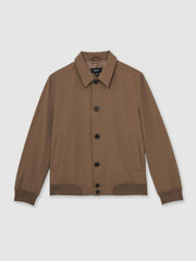 Reiss | Technical Button Through Jacket in Chestnut Brown