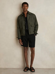 Reiss | Side-Adjuster Tailored Shorts in Black
