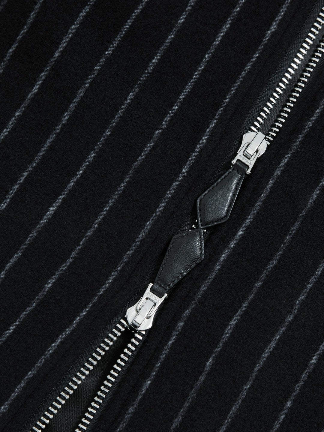 Reiss | Wool-Blend Chalk-Stripe Bomber Jacket in Navy