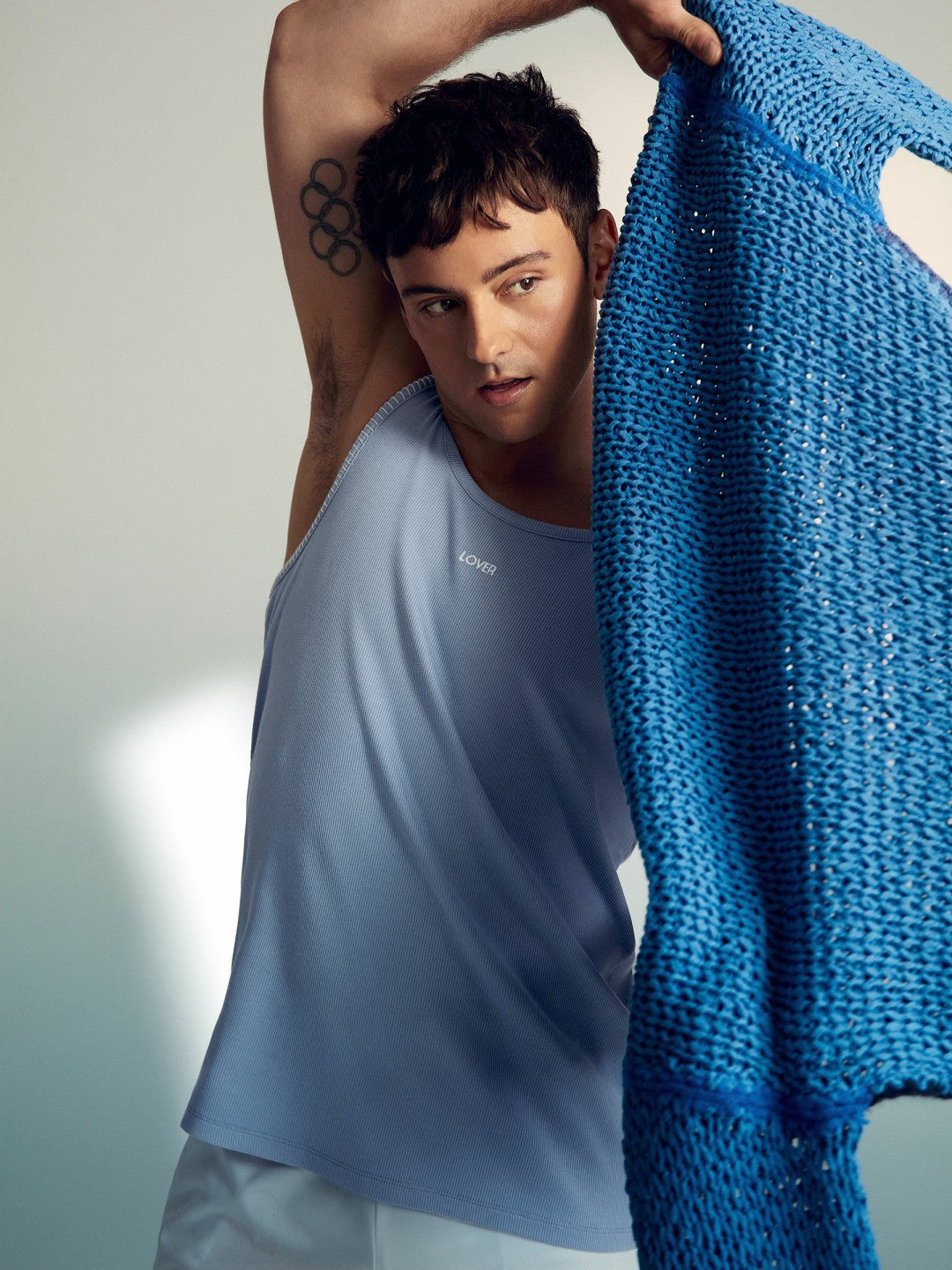 Reiss | | Tom Daley Cotton Lover Vest with Stretch in Soft Blue