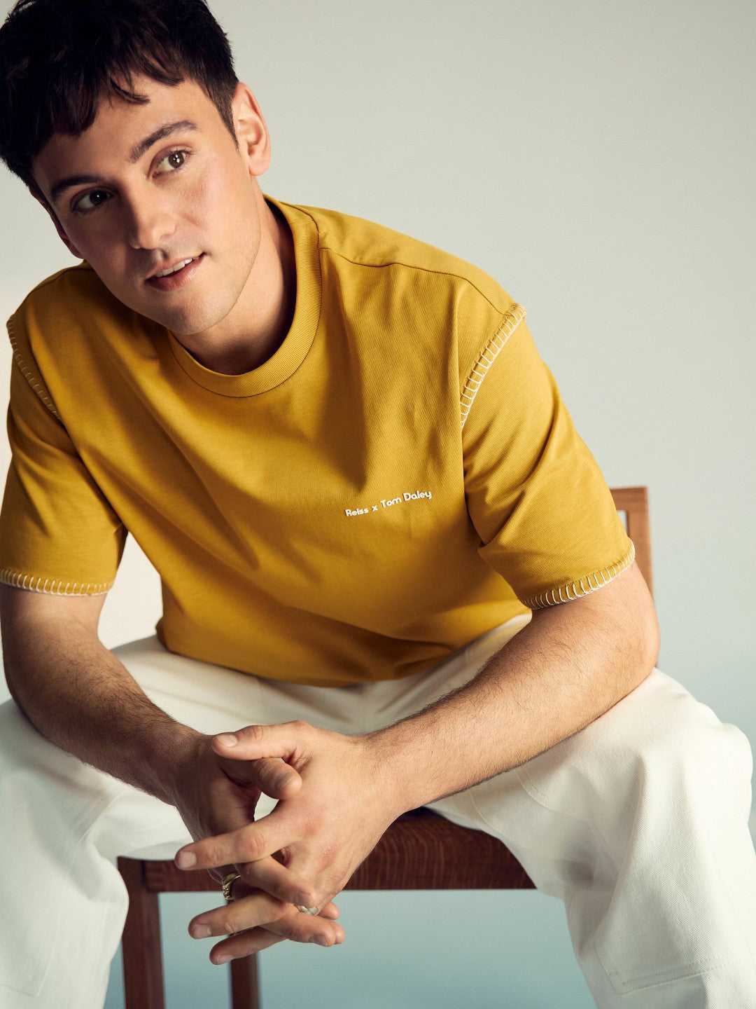 Reiss | | Tom Daley Graphic-Print T-Shirt in Yellow