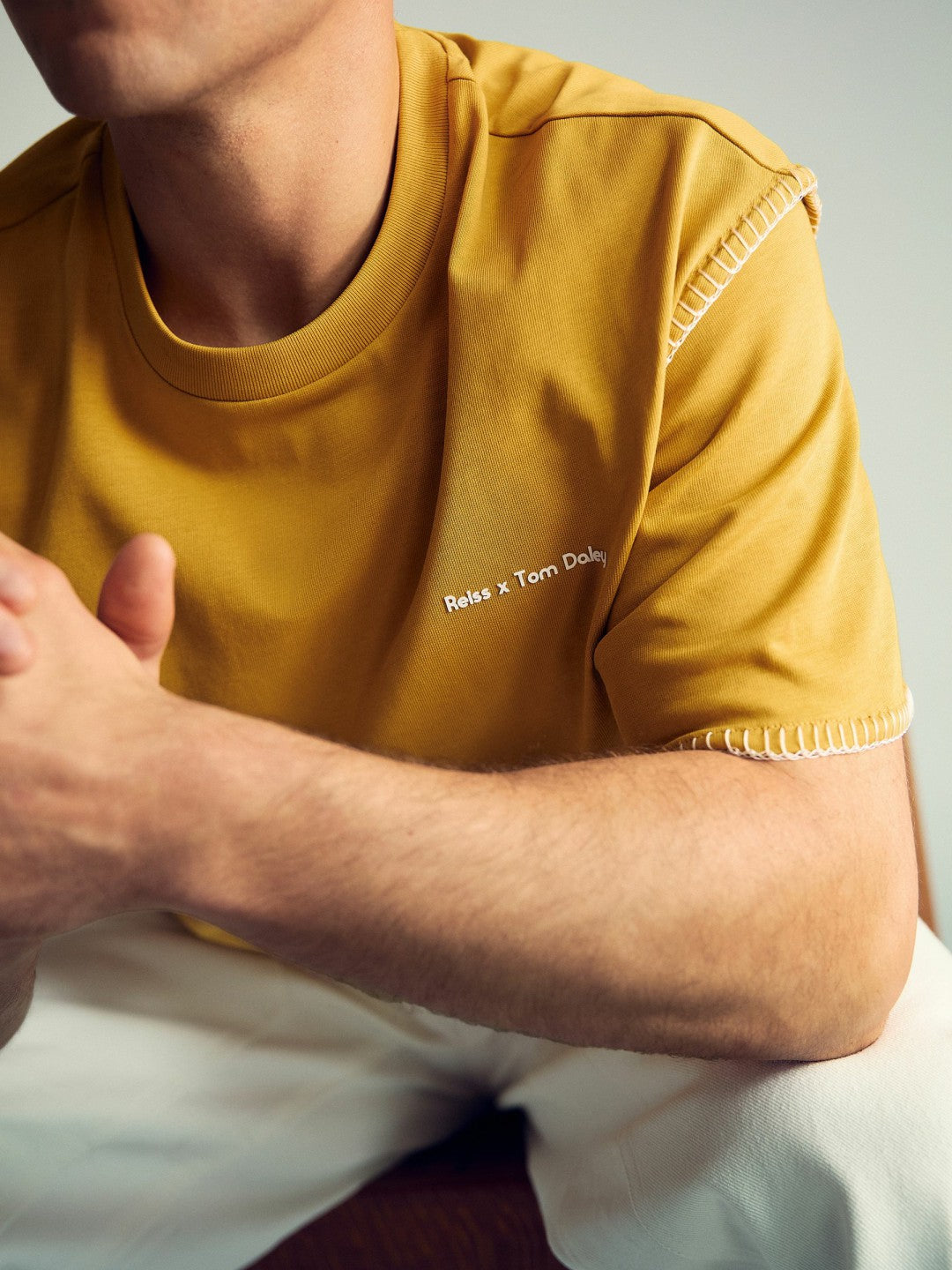 Reiss | | Tom Daley Graphic-Print T-Shirt in Yellow