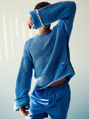 Reiss | | Tom Daley Chunky Knit Jumper in Soft Blue