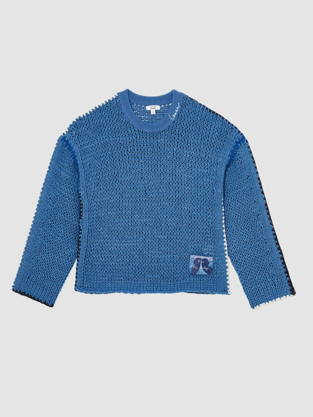 Reiss | | Tom Daley Chunky Knit Jumper in Soft Blue