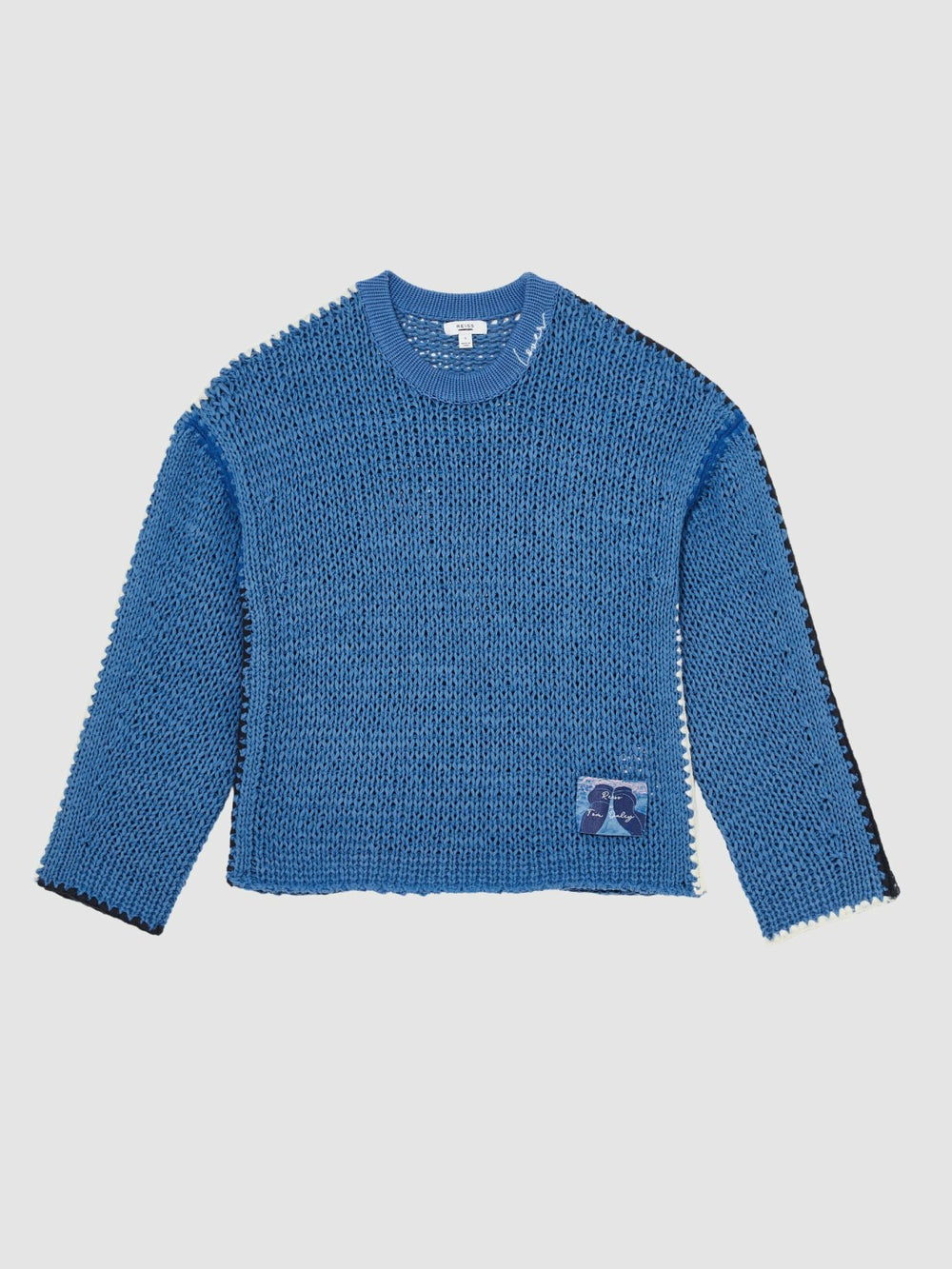 Reiss | | Tom Daley Chunky Knit Jumper in Soft Blue