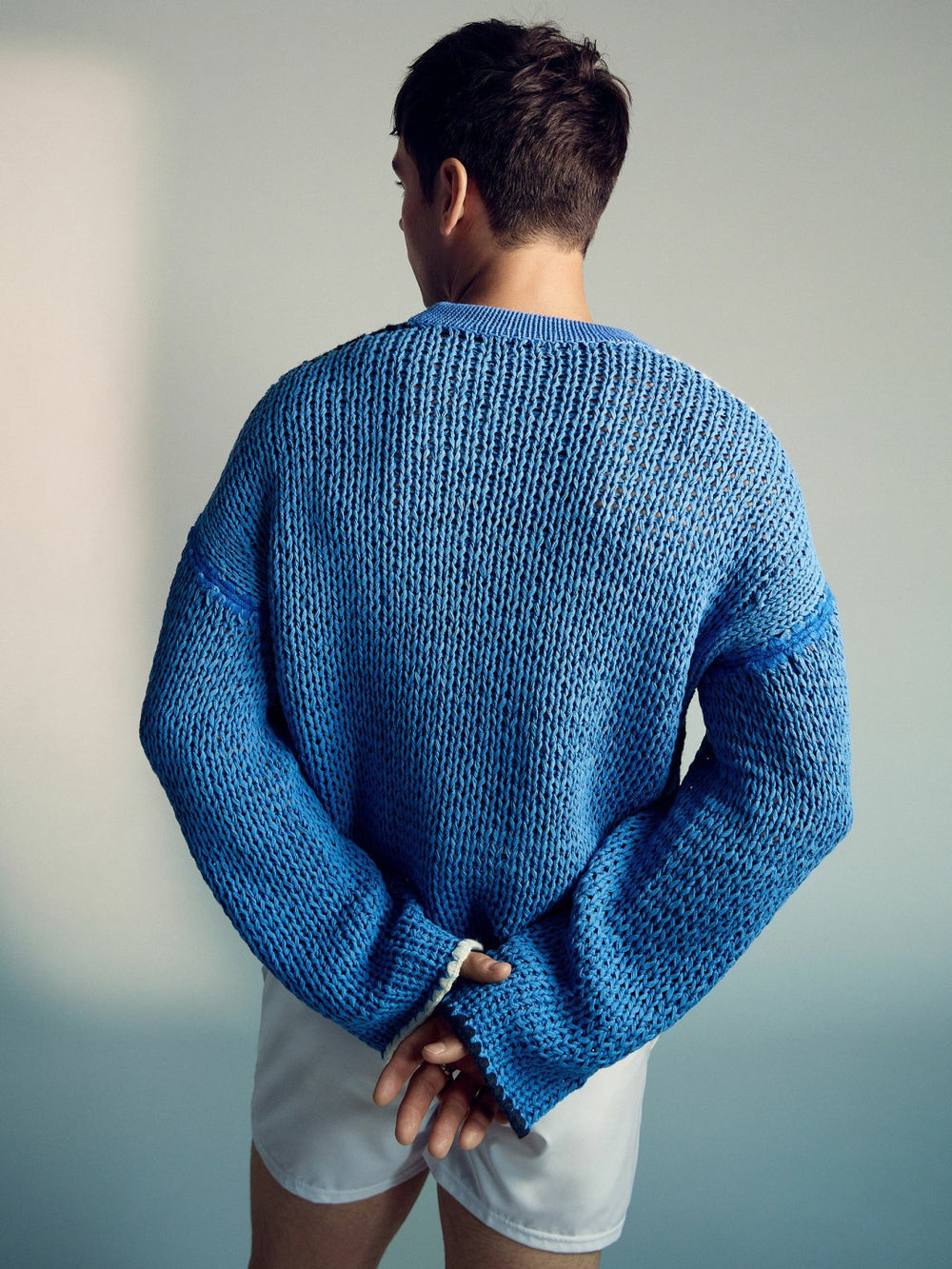 Reiss | | Tom Daley Chunky Knit Jumper in Soft Blue