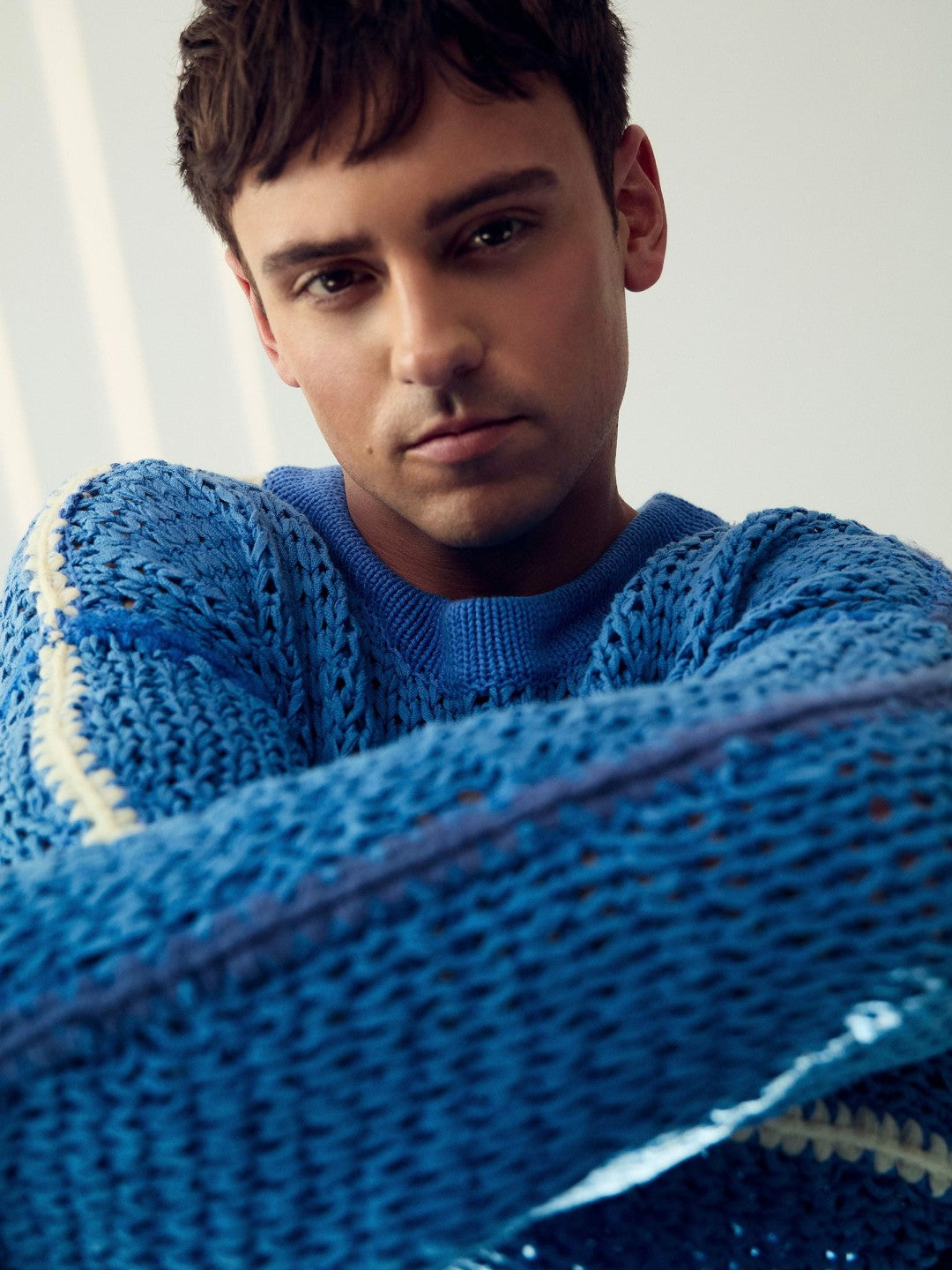 Reiss | | Tom Daley Chunky Knit Jumper in Soft Blue