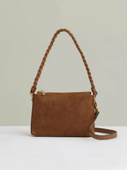 Reiss | Suede Plaited-Strap Cross-Body Bag in Tan