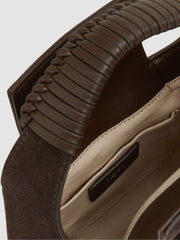 Reiss | Suede Shoulder Bag in Chocolate