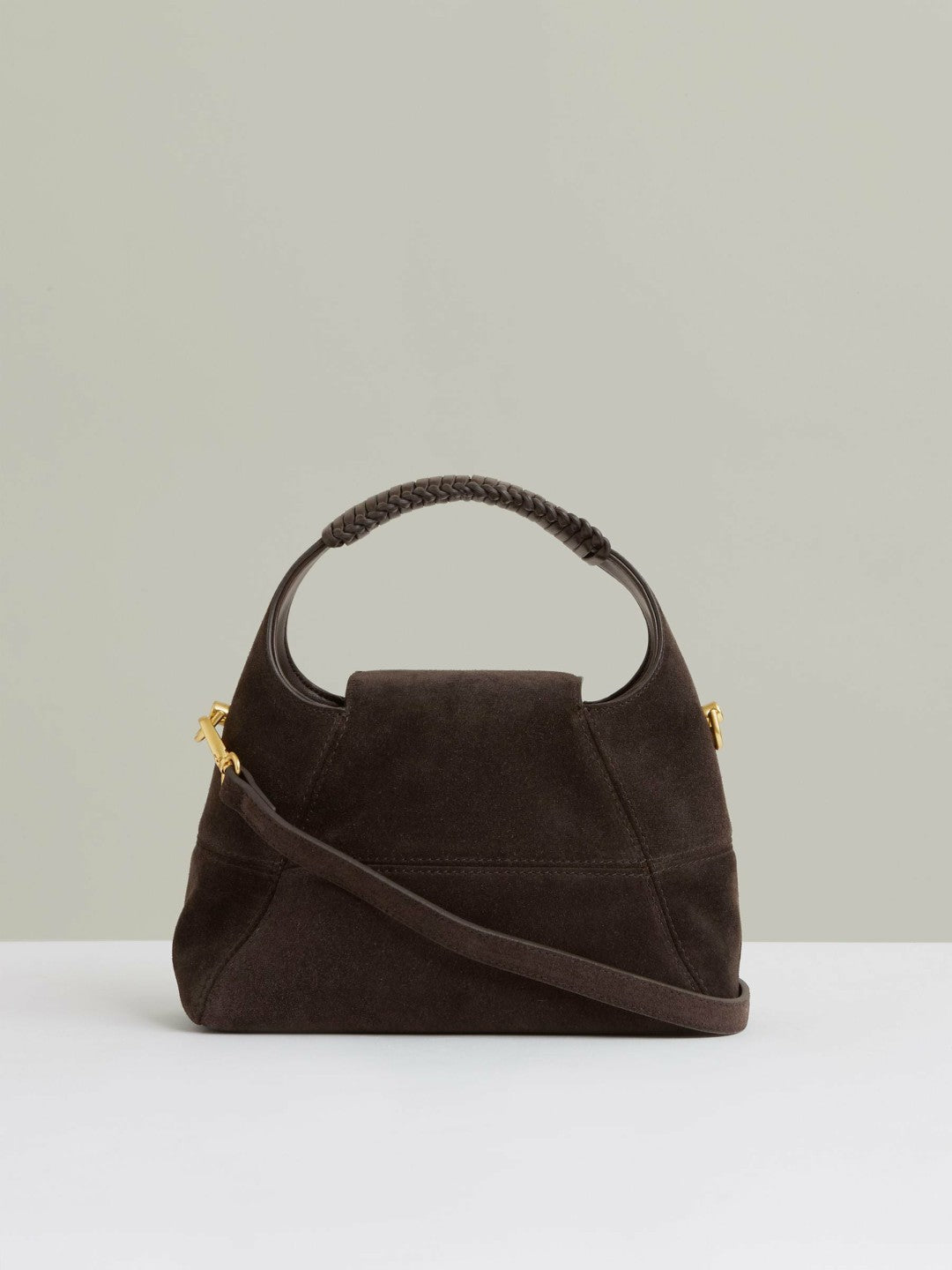 Reiss | Suede Shoulder Bag in Chocolate