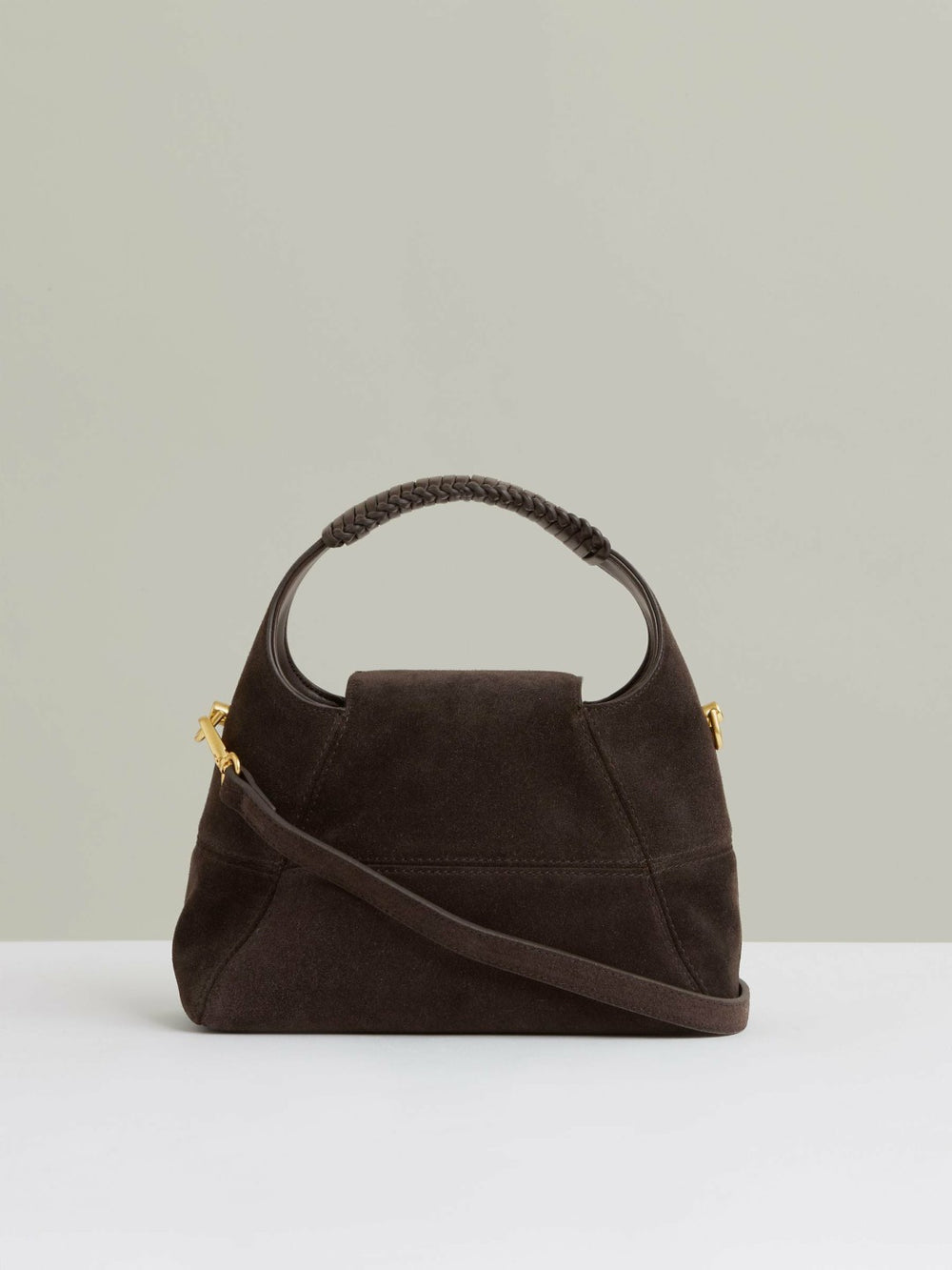Reiss | Suede Shoulder Bag in Chocolate