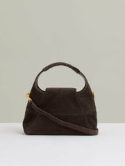 Reiss | Suede Shoulder Bag in Chocolate