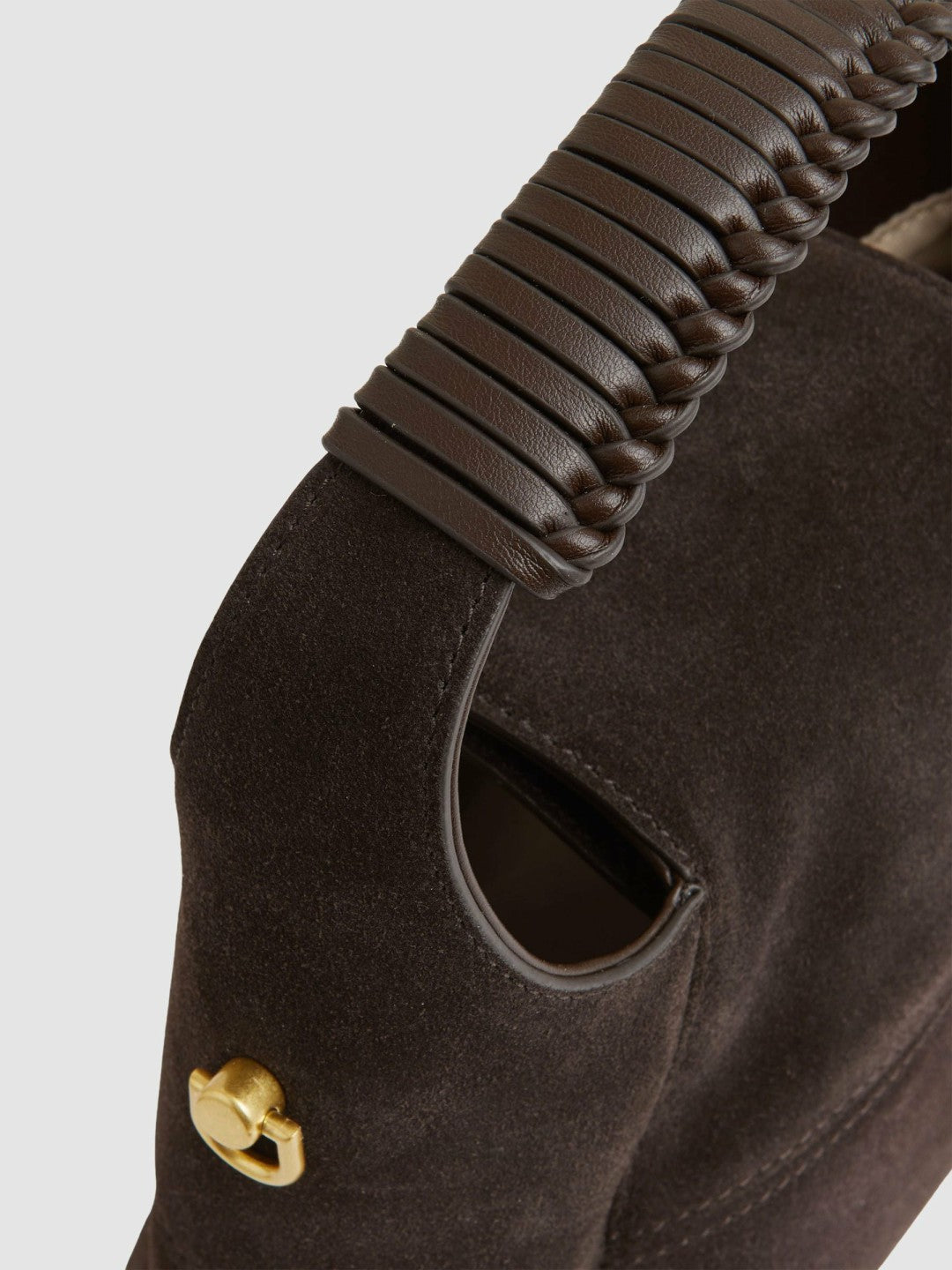 Reiss | Suede Shoulder Bag in Chocolate