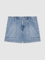 Reiss | Good American Denim Shorts With Linen in Indigo Blue