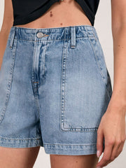 Reiss | Good American Denim Shorts With Linen in Indigo Blue
