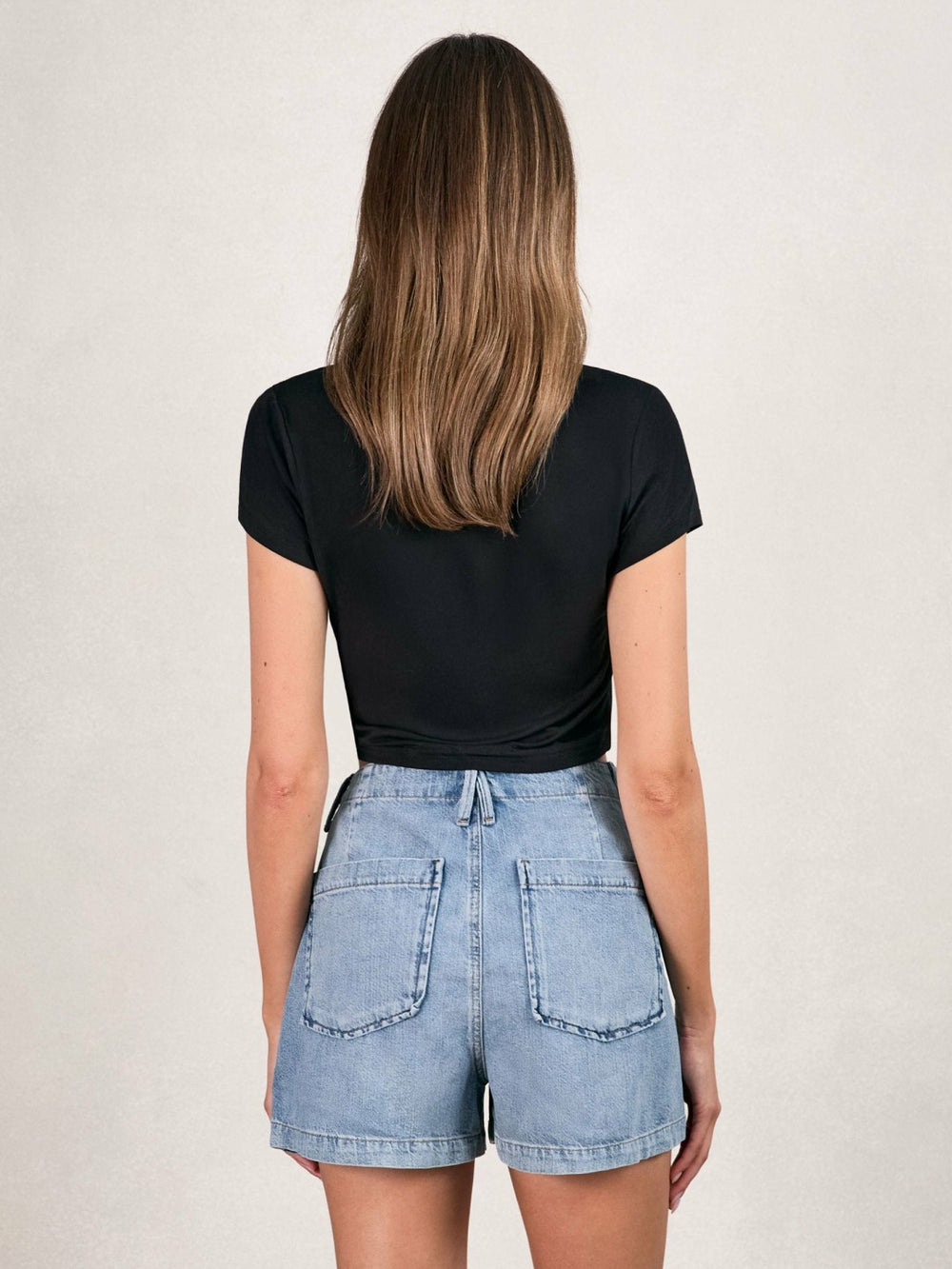 Reiss | Good American Denim Shorts With Linen in Indigo Blue