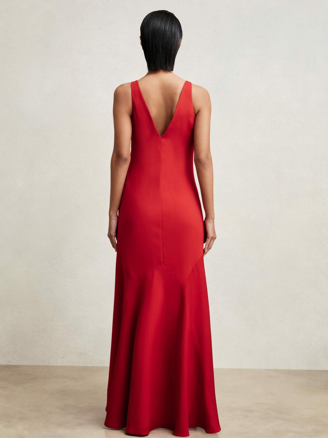 Reiss | Cowl-Neck Sleeveless Maxi Dress in Red