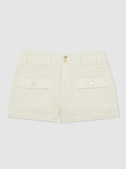 Reiss | Paige Cargo Shorts in Cream
