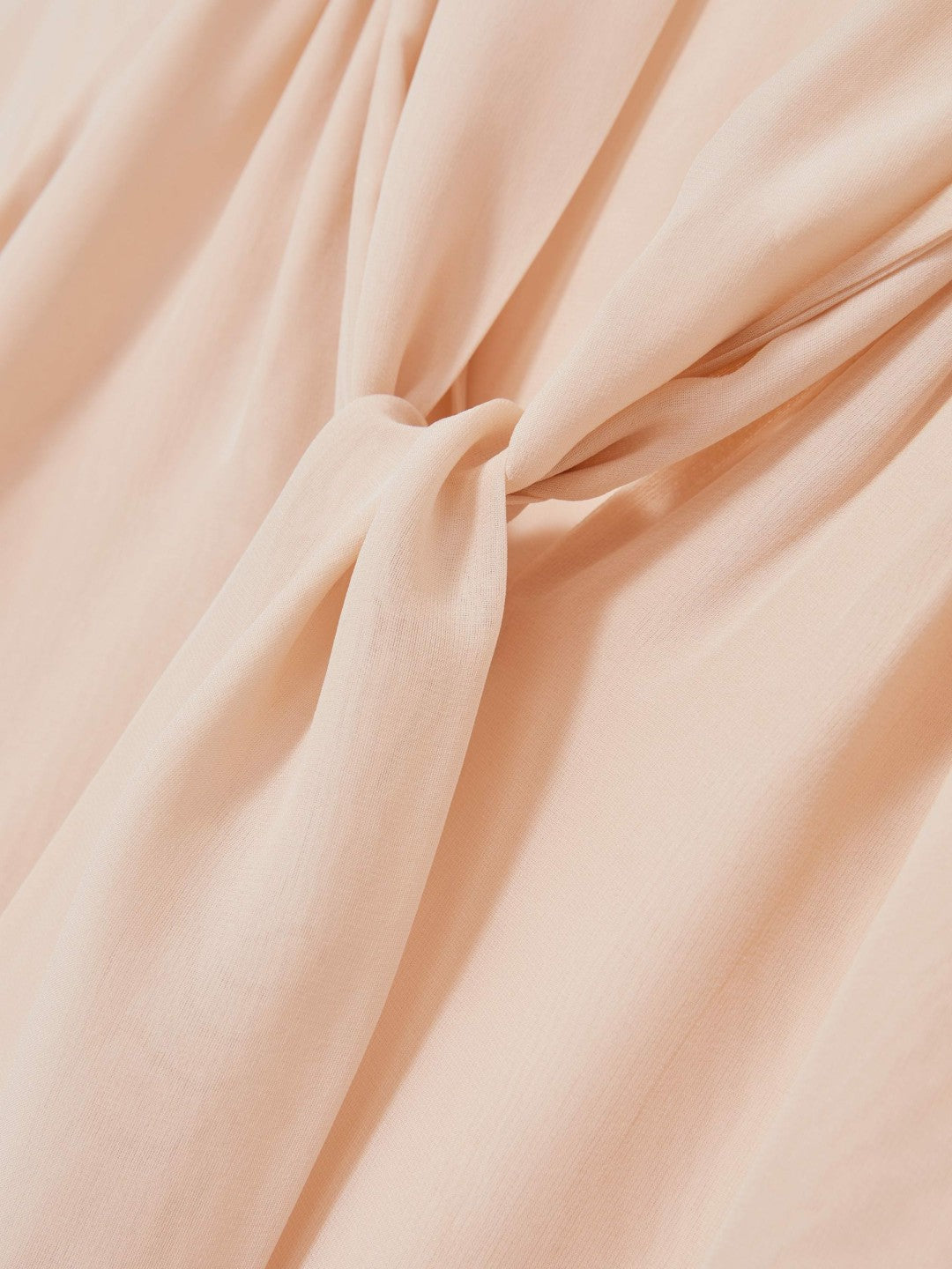 Reiss | Silk Blend Chiffon Tie-Neck Blouse in Pale Pink