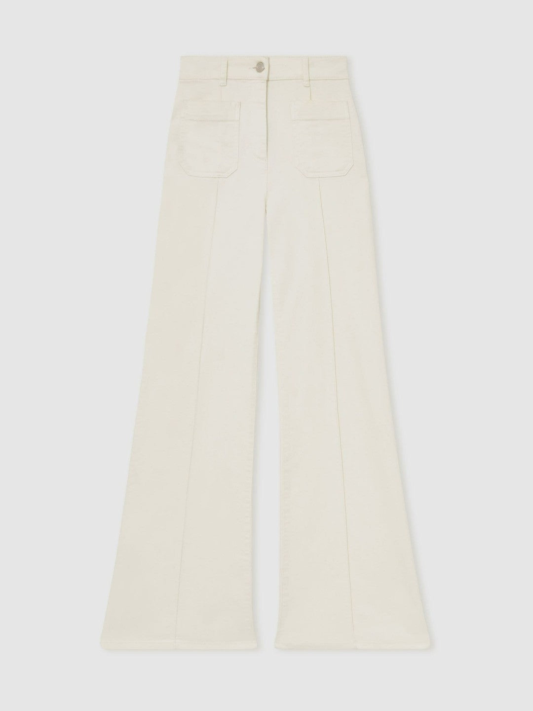 Reiss | Petite Patch-Pocket Flared Jeans in Ecru