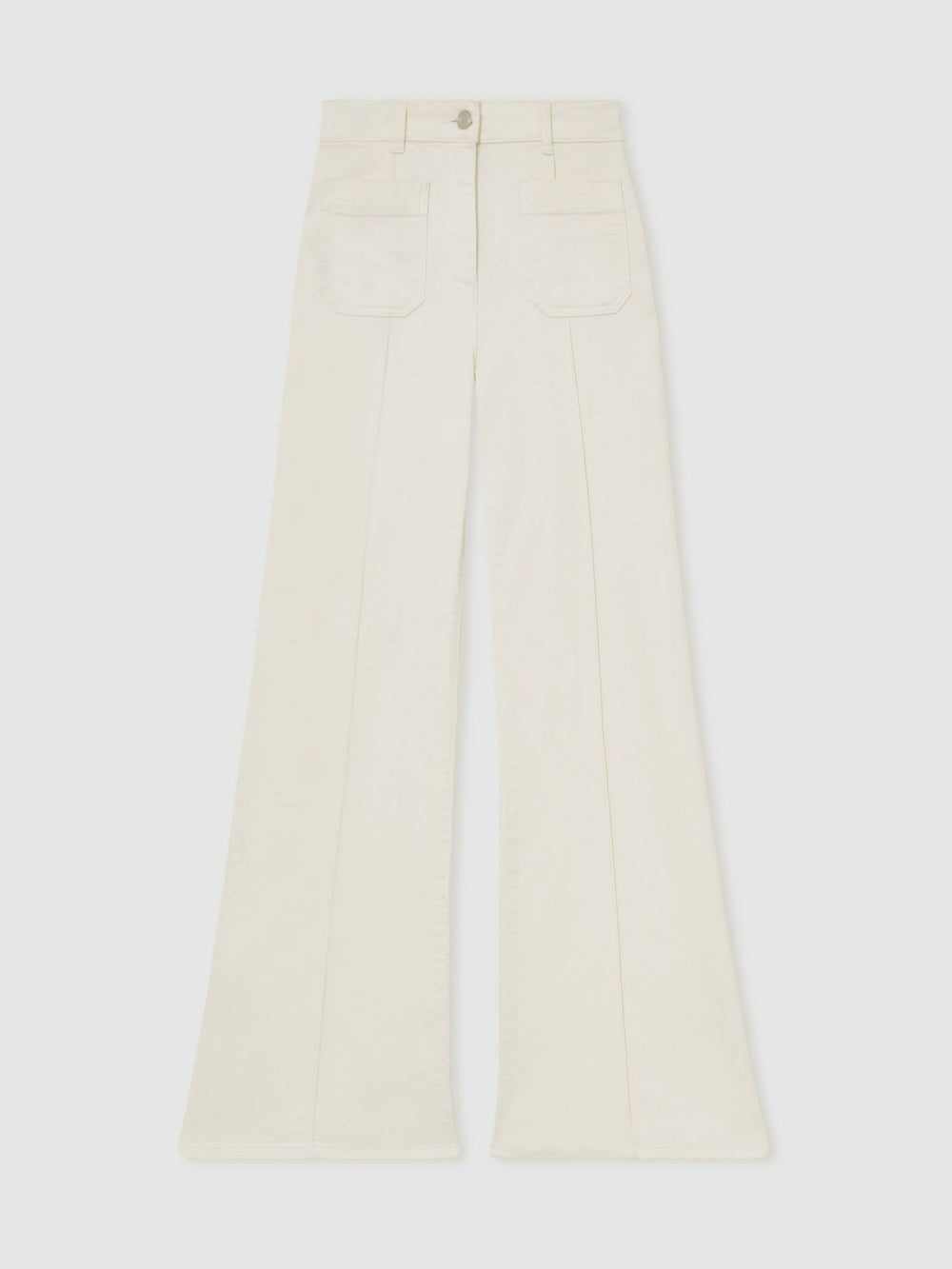 Reiss | Petite Patch-Pocket Flared Jeans in Ecru