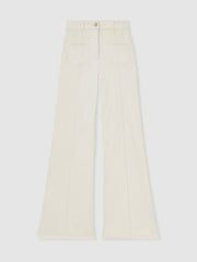 Reiss | Petite Patch-Pocket Flared Jeans in Ecru