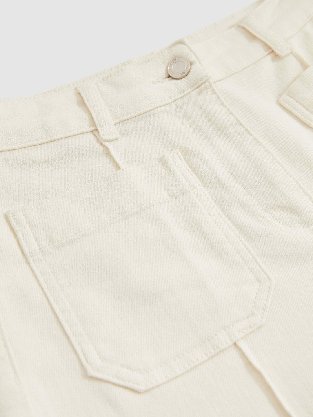 Reiss | Petite Patch-Pocket Flared Jeans in Ecru