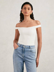 Reiss | Scuba Corset Bodysuit in White