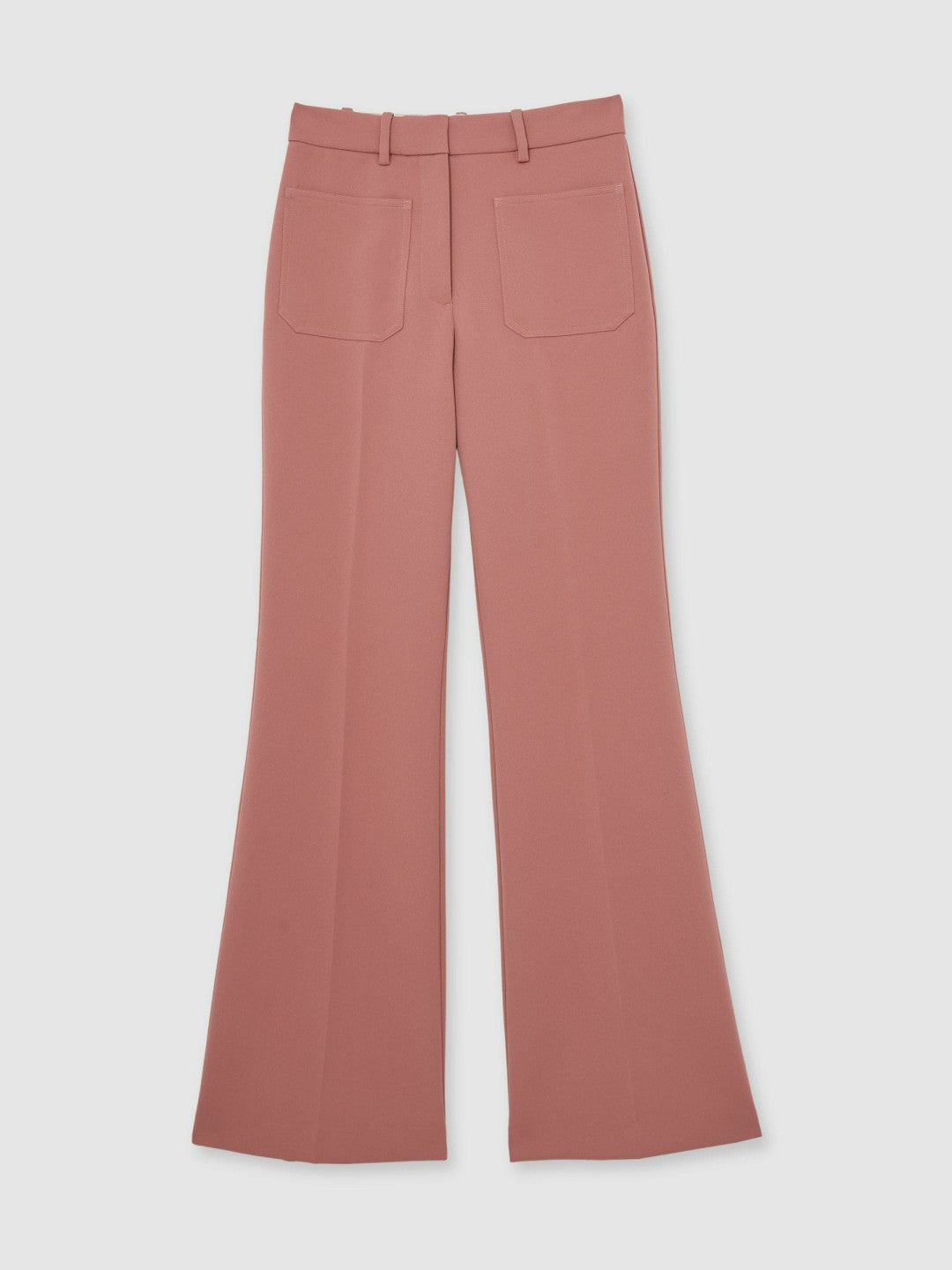 Reiss | Twill Patch-Pocket Flared Trousers in Pink