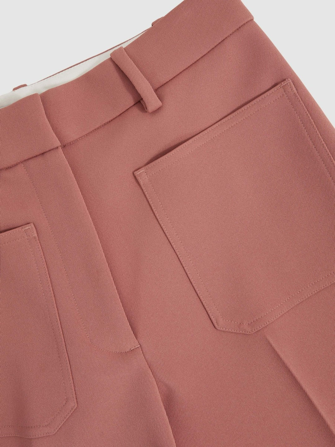 Reiss | Petite Twill Patch-Pocket Flared Trousers in Pink