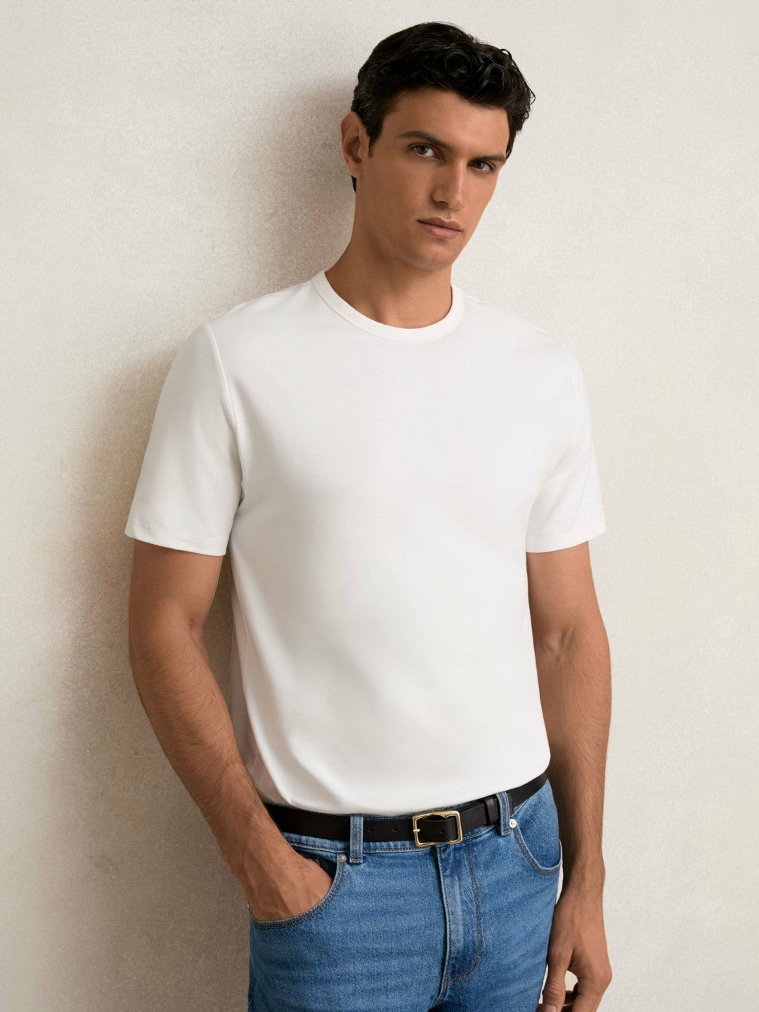 Reiss | Stretch-Cotton Crew-Neck T-Shirt in White