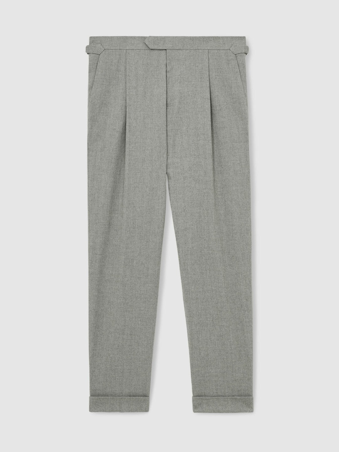 Reiss | Regular Fit Herringbone Trousers With Cotton in Grey