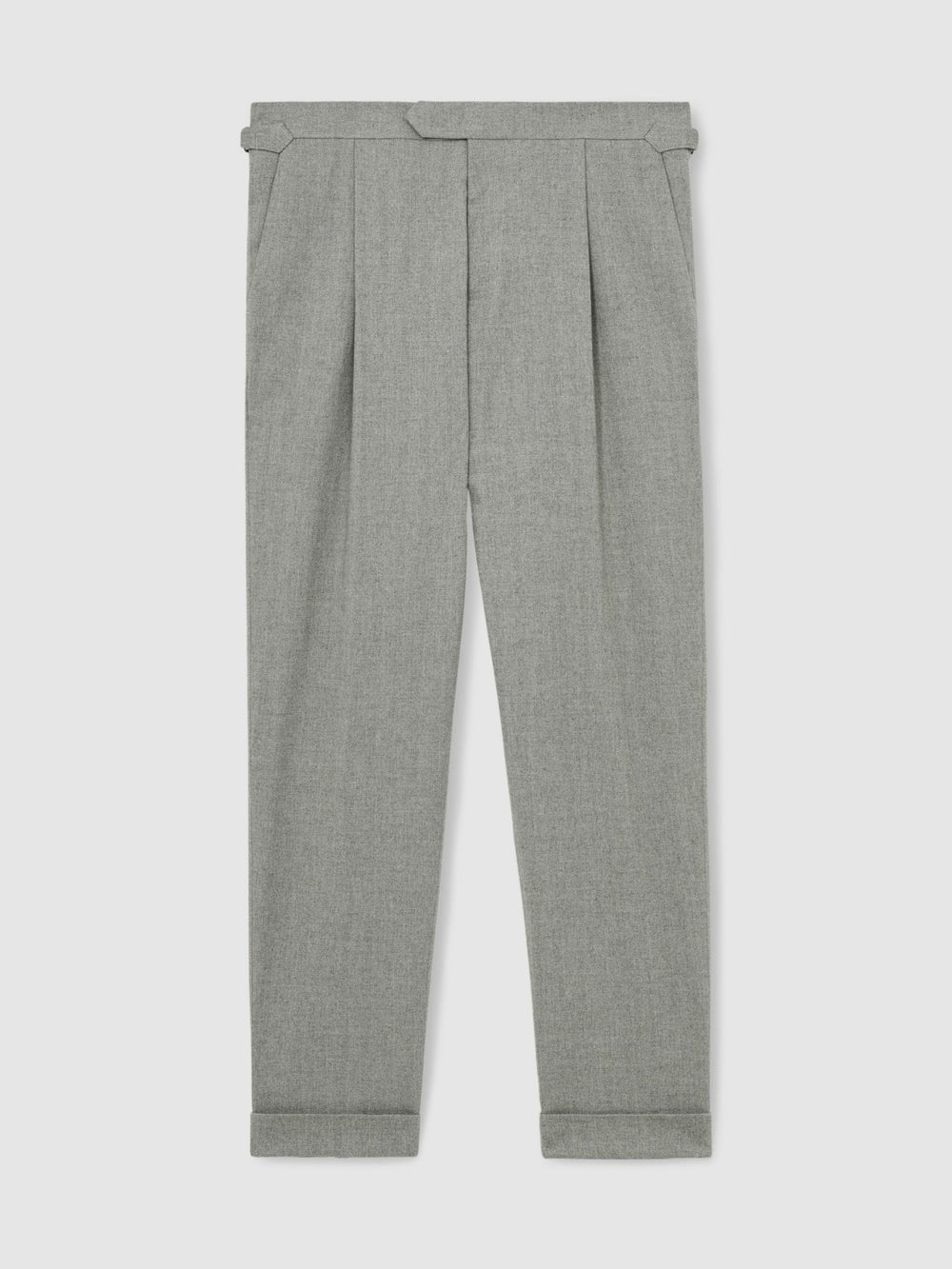 Reiss | Regular Fit Herringbone Trousers With Cotton in Grey