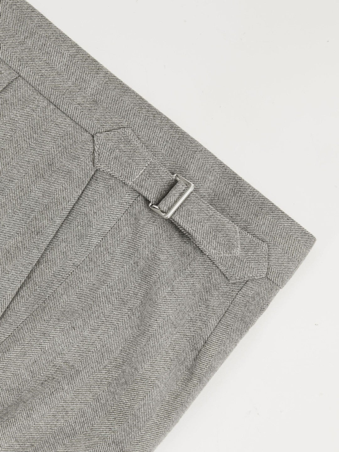 Reiss | Regular Fit Herringbone Trousers With Cotton in Grey