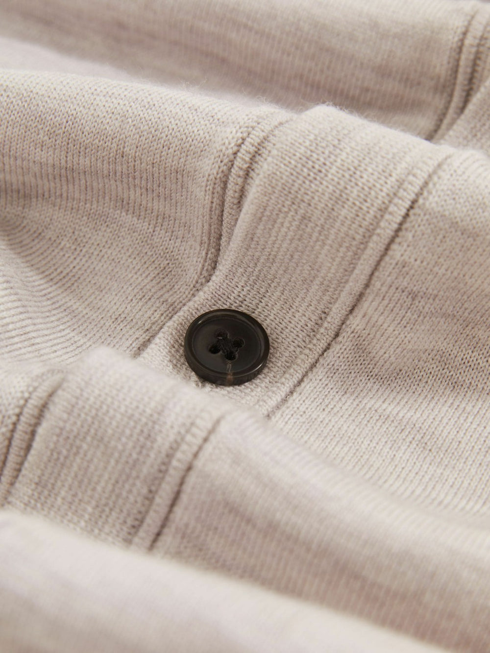 Reiss | Merino Wool Button-Through Cardigan in Wicker Brown Melange