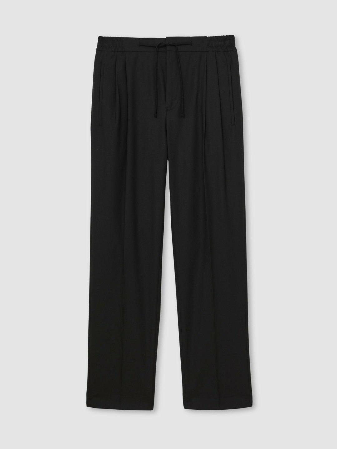 Reiss | Relaxed-Fit Twill Drawstring Trousers in Black