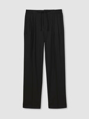 Reiss | Relaxed-Fit Twill Drawstring Trousers in Black