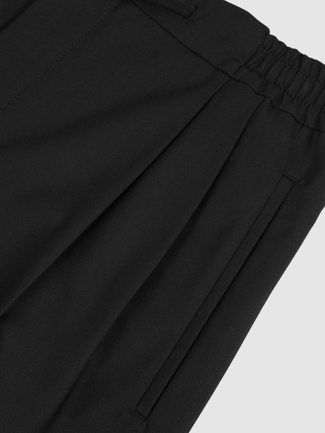 Reiss | Relaxed-Fit Twill Drawstring Trousers in Black