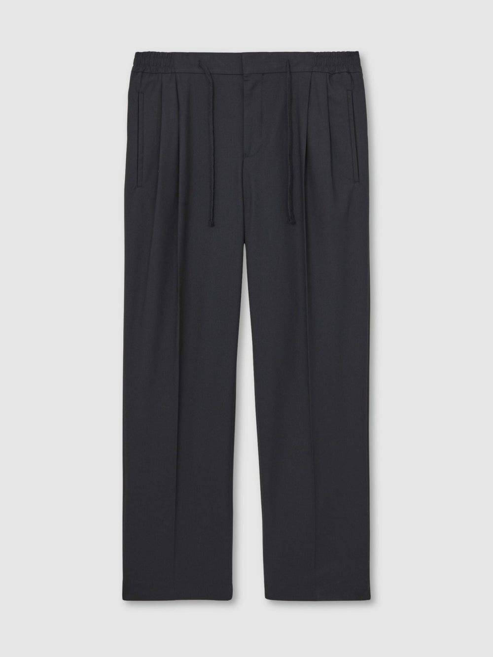 Reiss | Relaxed-Fit Twill Drawstring Trousers in Navy