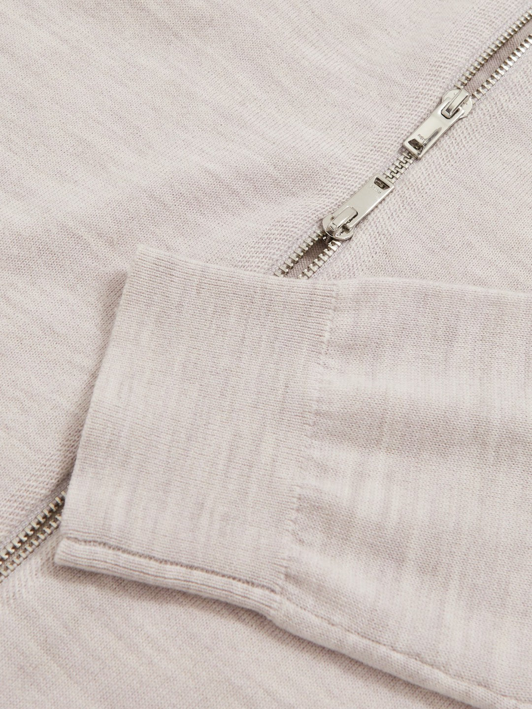 Reiss | Merino Wool Zip Through Cardigan in Wicker Brown Melange