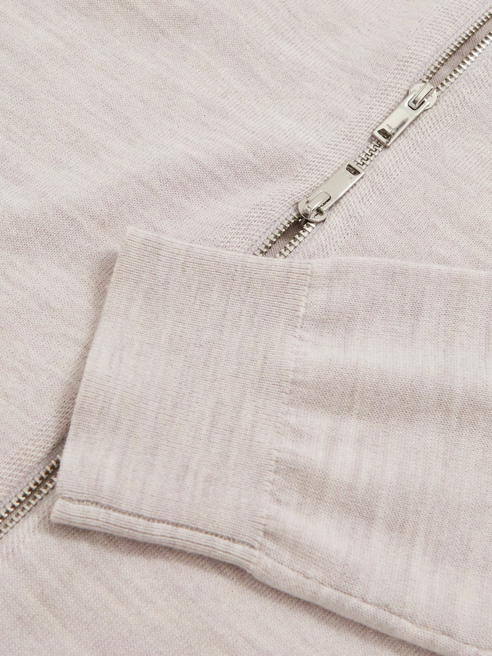 Reiss | Merino Wool Zip Through Cardigan in Wicker Brown Melange