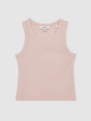 Reiss | 9-13 yrs Stretch-Cotton Ribbed Vest in Pink