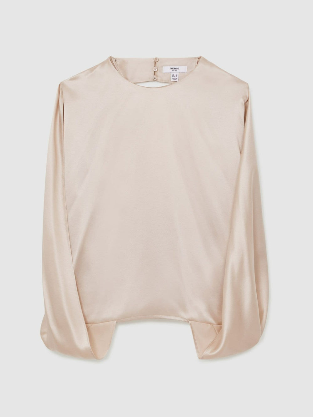 Reiss | Silk Draped Sleeveless Top in Champagne Neutral