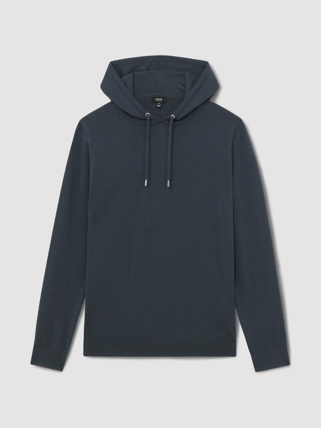 Reiss | Merino Wool Drawstring Hoodie in Midnight Navy
